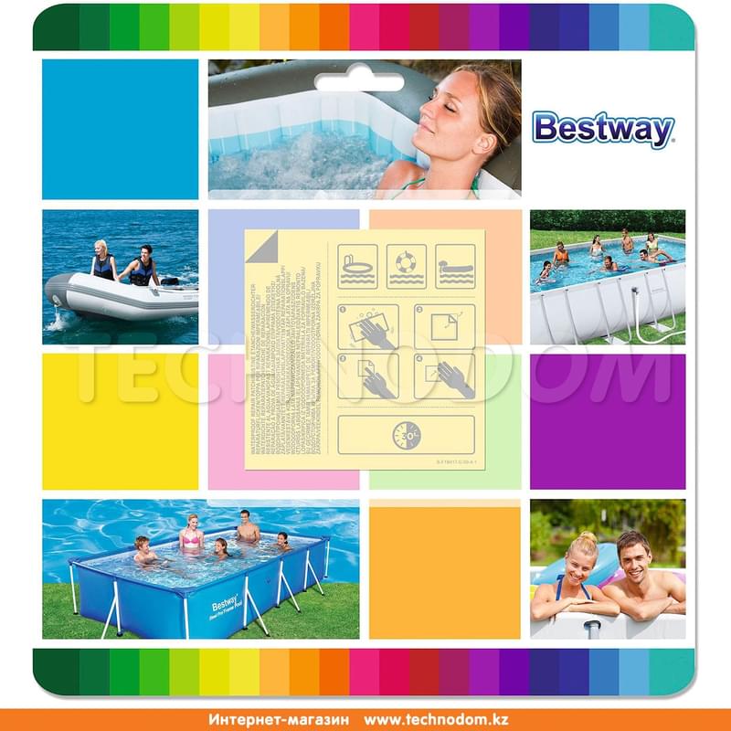 Ремонтный набор "Underwater Adhesive", BESTWAY, 6.5х6.5см х 10шт, Винил, Прозрачный (62091) - фото #0, Technodom.kz
