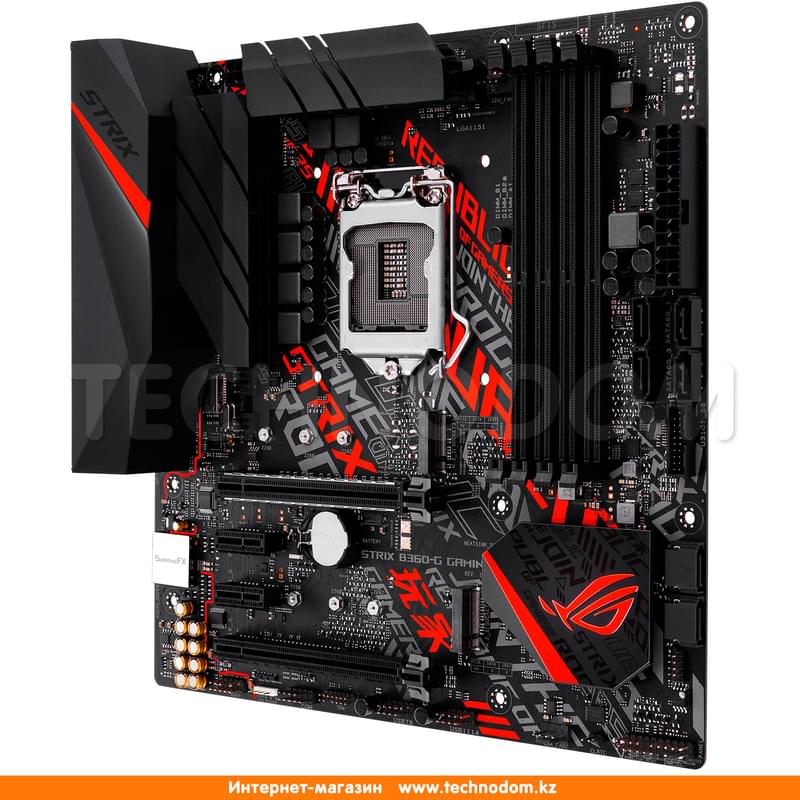 Материнская плата Asus ROG STRIX B360-G GAMING LGA1151 4DDR4 PCI-E 2x16 2x1 (HDMI+DVI-D) mATX - фото #1, Technodom.kz