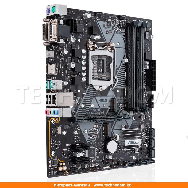 Материнская плата Asus PRIME B360M-A LGA1151 4DDR4 PCI-E 1x16 2x1 (HDMI+DVI-D) mATX - фото #1, Technodom.kz