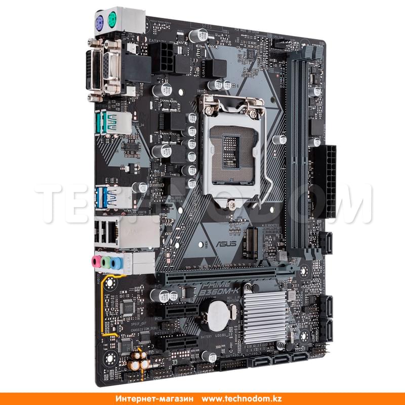 Материнская плата Asus PRIME B360M-K LGA1151 2DDR4 PCI-E 1x16 2x1 (DVI-D+VGA) mATX - фото #1, Technodom.kz