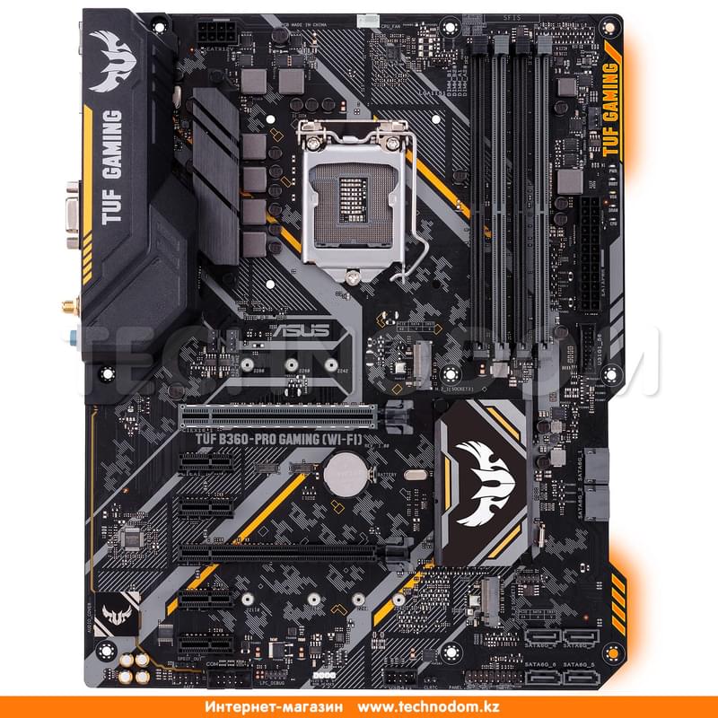 Материнская плата Asus TUF B360-PRO GAMING (WI-FI) LGA1151 4DDR4 PCI-E 3x16 4x1 (HDMI+VGA) ATX - фото #0, Technodom.kz