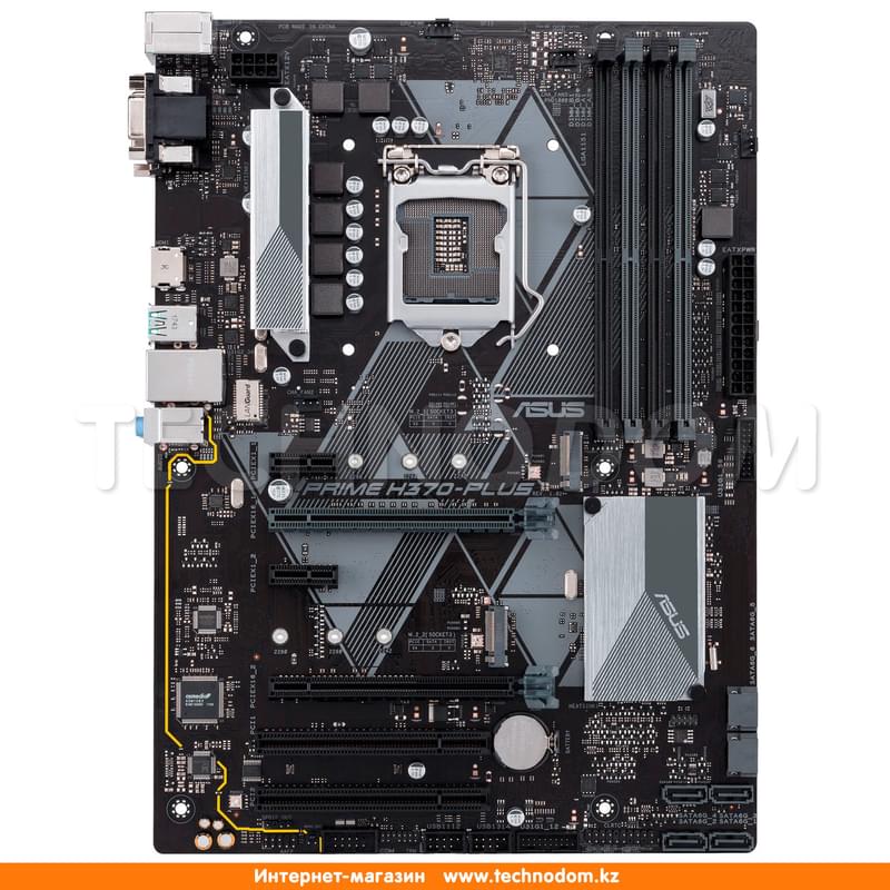 Материнская плата Asus PRIME H370-PLUS LGA1151 4DDR4 PCI-E 2x16 2x1 (HDMI+DVI-D+VGA) ATX - фото #0, Technodom.kz