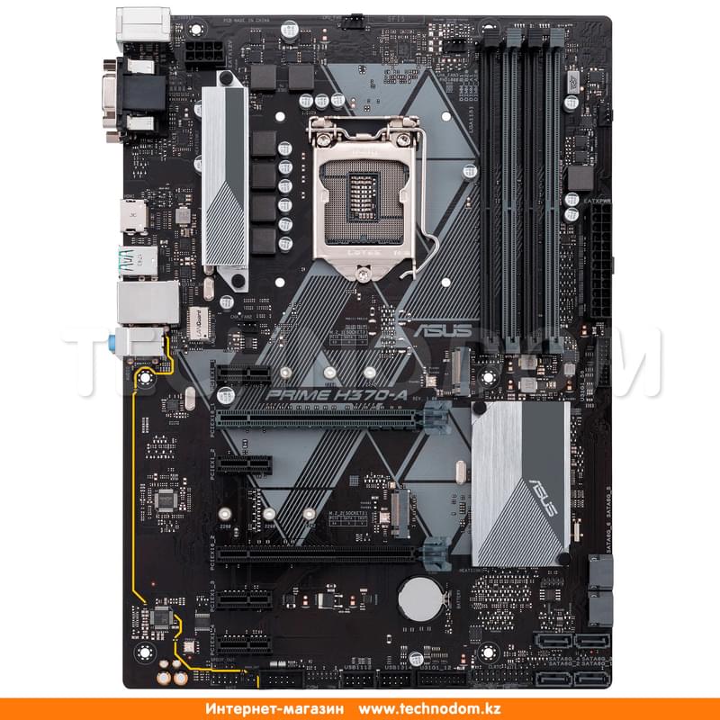 Материнская плата Asus PRIME H370-A LGA1151 4DDR4 PCI-E 2x16 4x1 (HDMI+DVI-D+VGA) mATX - фото #0, Technodom.kz