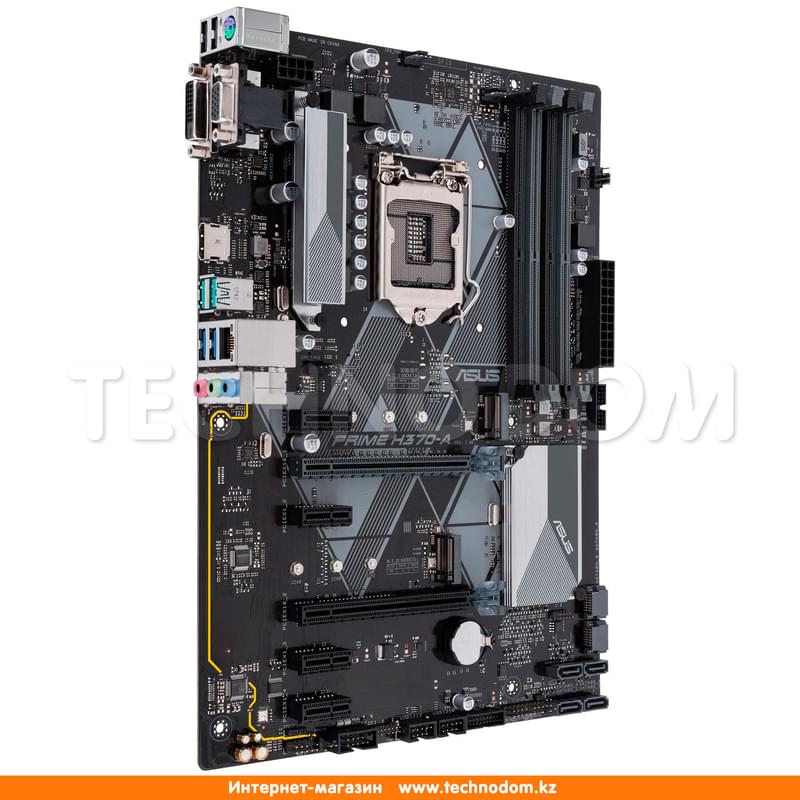 Материнская плата Asus PRIME H370-A LGA1151 4DDR4 PCI-E 2x16 4x1 (HDMI+DVI-D+VGA) mATX - фото #1, Technodom.kz