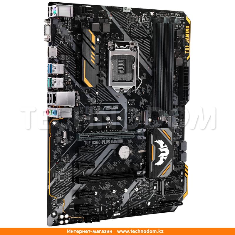 Материнская плата Asus TUF B360-PLUS GAMING LGA1151 4DDR4 PCI-E 2x16 4x1 (HDMI+VGA) ATX - фото #1, Technodom.kz
