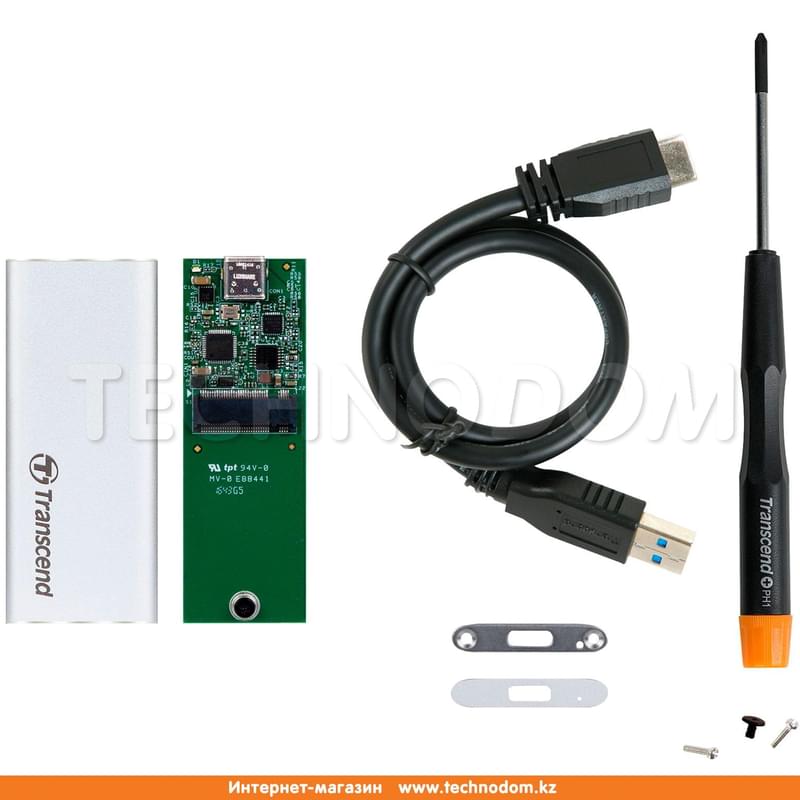 Комплект переходника для SSD Transcend M.2 2242 USB 3.1 G1, Silver (TS-CM42S) - фото #5, Technodom.kz