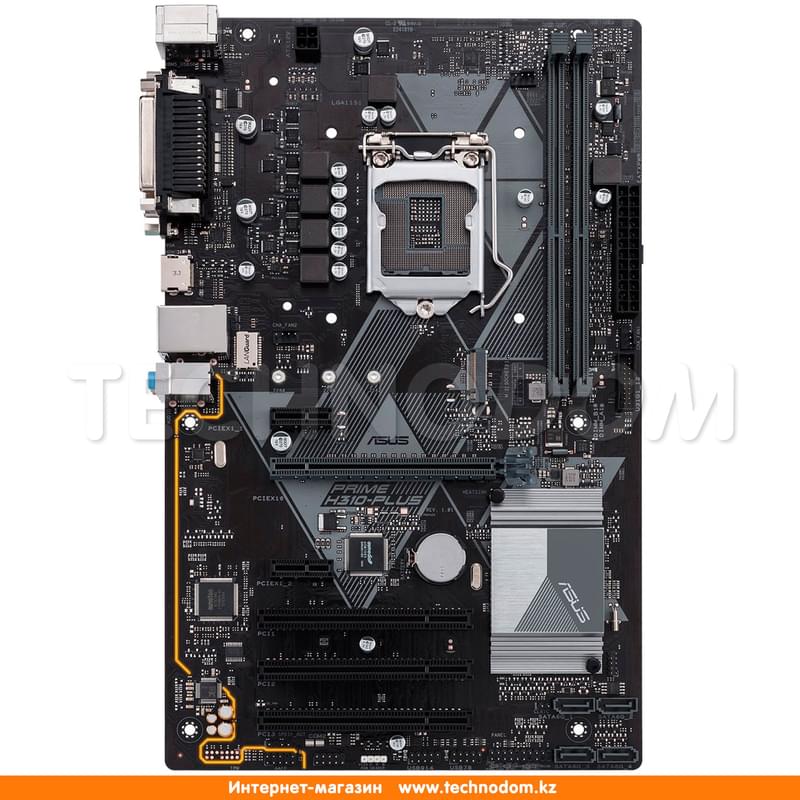 Материнская плата Asus PRIME H310-PLUS LGA1151 2DDR4 PCI-E 1x16 2x1 (DVI-D+VGA) ATX - фото #0, Technodom.kz