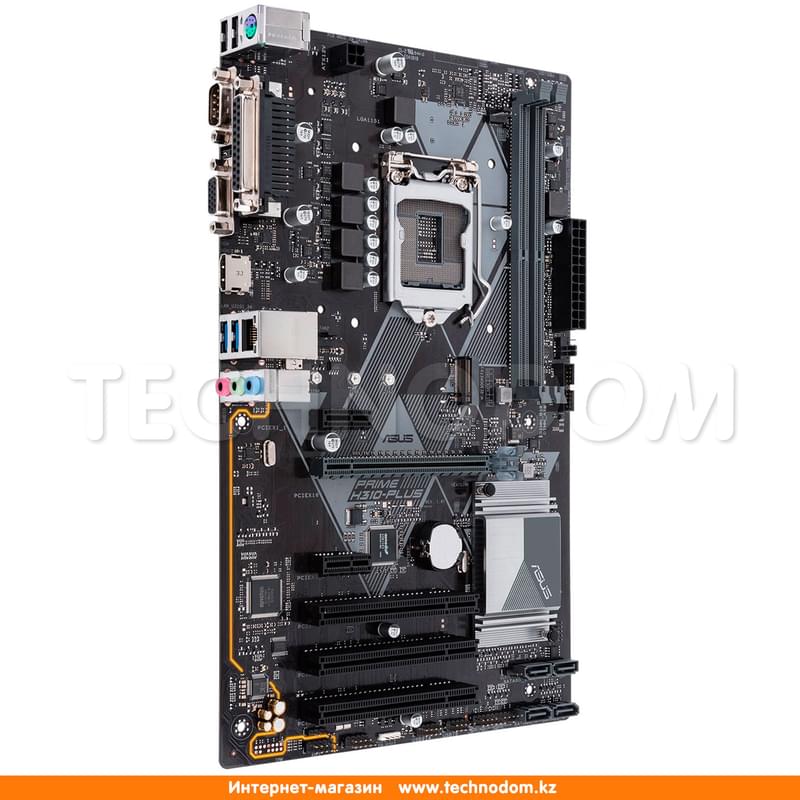 Материнская плата Asus PRIME H310-PLUS LGA1151 2DDR4 PCI-E 1x16 2x1 (DVI-D+VGA) ATX - фото #1, Technodom.kz