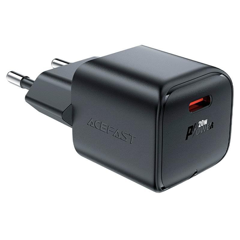 Адаптер питания ACEFAST, 1*USB-C, mini PD20W GaN, black (A73bk - ACEFAST) - фото #2, Technodom.kz