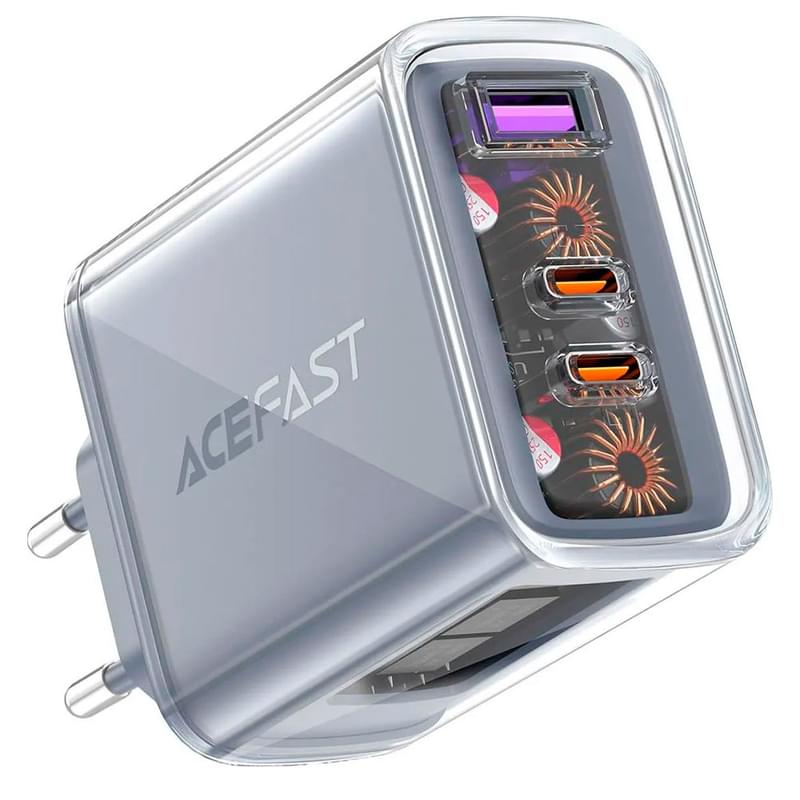 Адаптер питания ACEFAST, 2*USB C+A, PD65W GaN (A45 Mica grey - ACEFAST) - фото #0, Technodom.kz