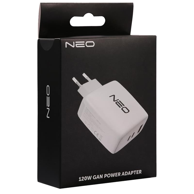 Адаптер питания Neo 1*USB, 2*USB Type-C 3A, 120W (PD, GaN), White (NEO-PD-RC1201) - фото #8, Technodom.kz