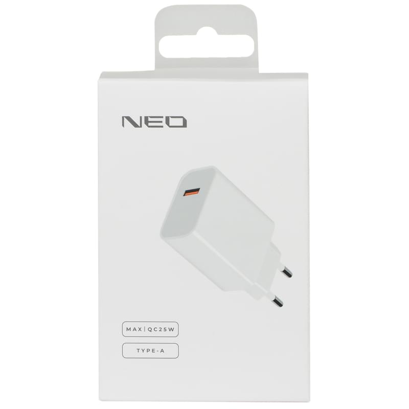 Адаптер питания Neo 1*USB, 25W (PD), White (NEO AQC25W) - фото #4, Technodom.kz