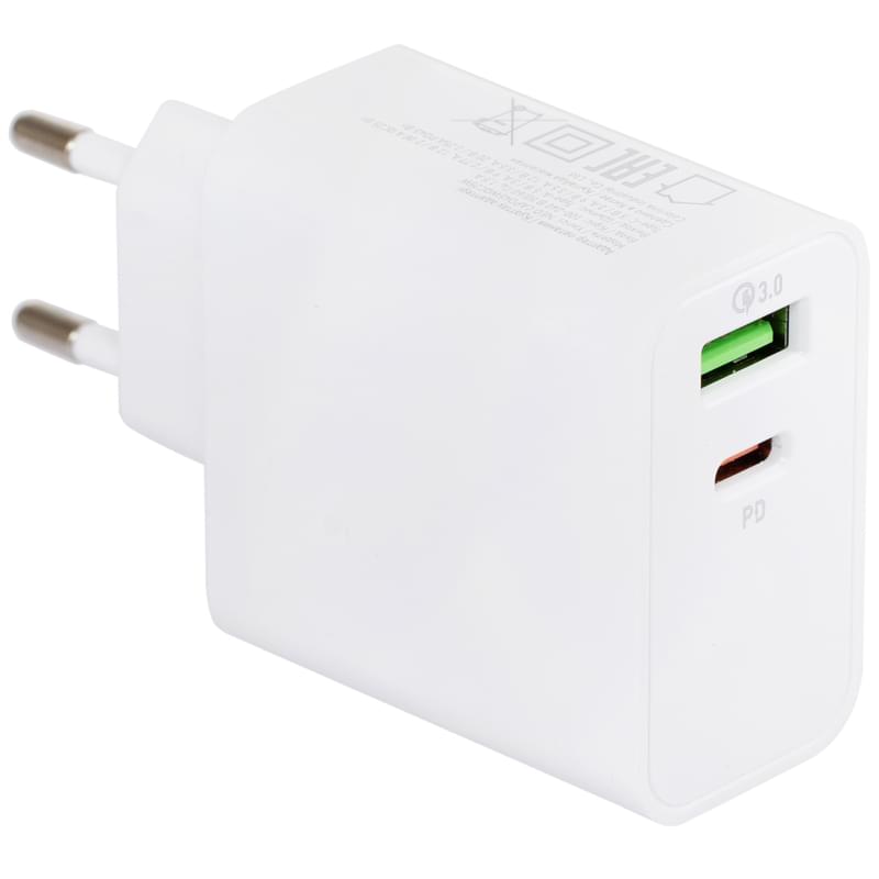 Адаптер питания Neo 1*USB, 1*USB Type-C, 45W (PD), White (NEO CAPD45WQC25W) - фото #0, Technodom.kz