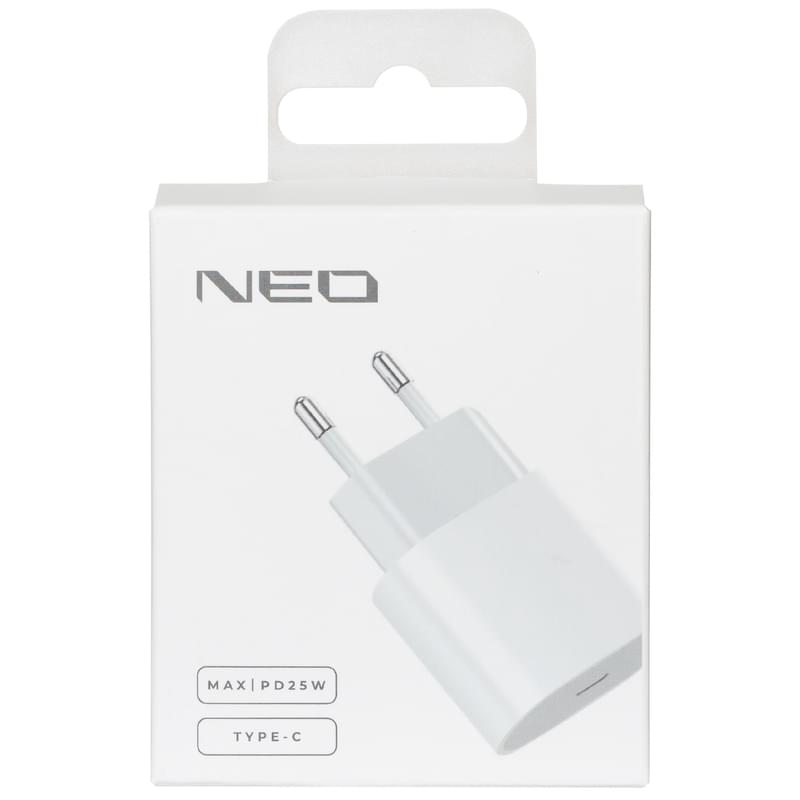 Адаптер питания Neo 1*USB Type-C, 25W (PD), White (NEO CPD25W) - фото #4, Technodom.kz