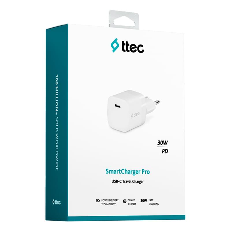Ttec зарядтағыш 30W PD USB-C Travel Charger, White (2SCP03B) - фото #4, Technodom.kz