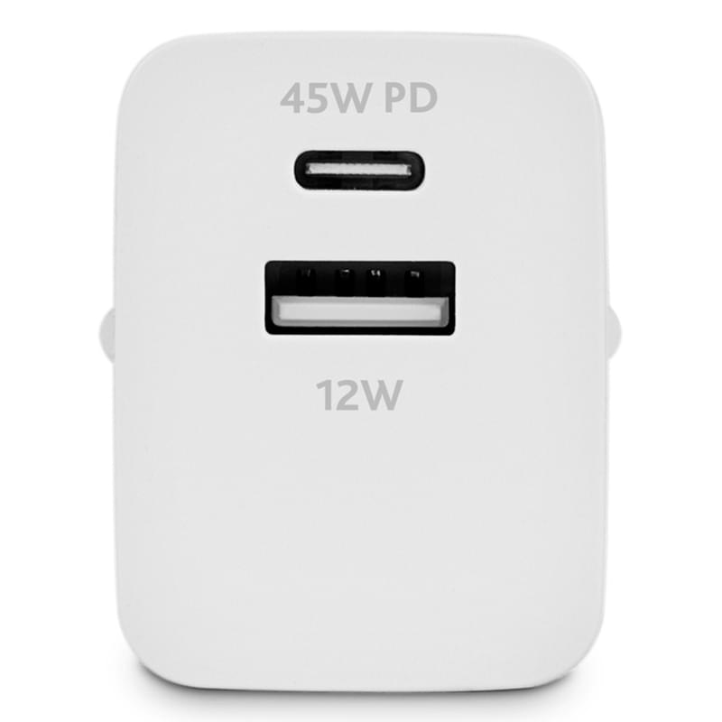 Адаптер питания ttec 45W PD Duo Travel Charger  USB-C+USB-A, White (2SCP02B) - фото #1, Technodom.kz