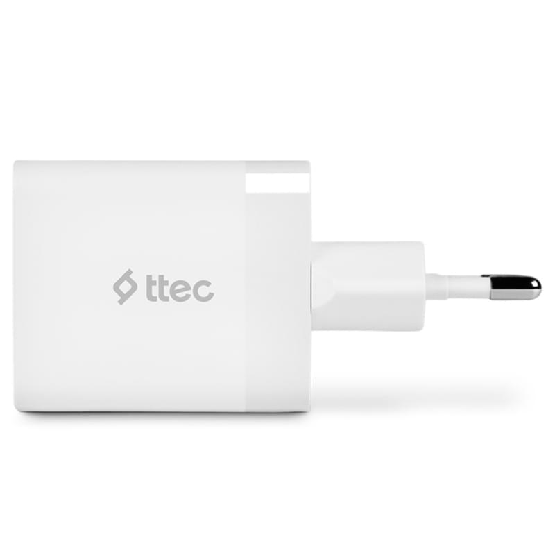 Адаптер питания ttec 45W PD Duo Travel Charger  USB-C+USB-A, White (2SCP02B) - фото #2, Technodom.kz