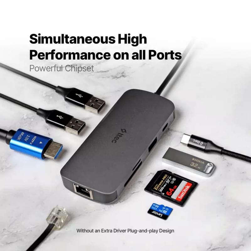 Адаптер ttec USB-C 8 in 1 Multiport (2US03) - фото #8, Technodom.kz