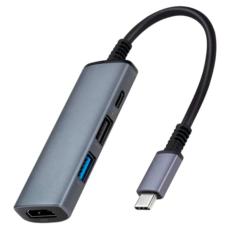 Ttec Type-C to 1*4K HDMI,1*USB-A 2.0, 1*USB-A 3.0, Silver (2US01) адаптері - фото #3, Technodom.kz