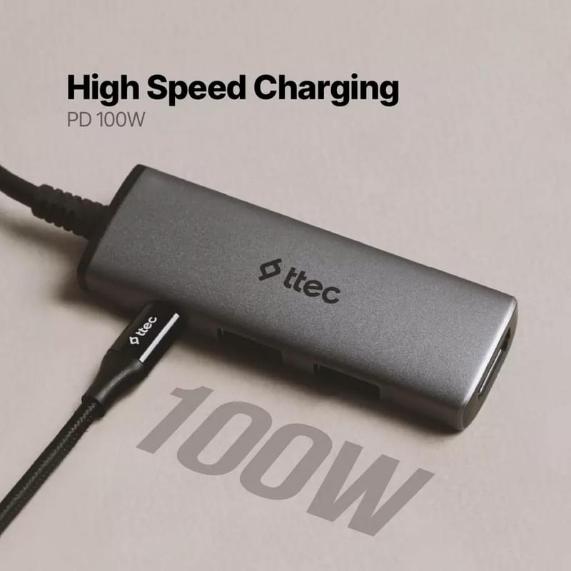 Адаптер ttec USB-C 4 in 1 Multiport (2US01) - фото #7, Technodom.kz
