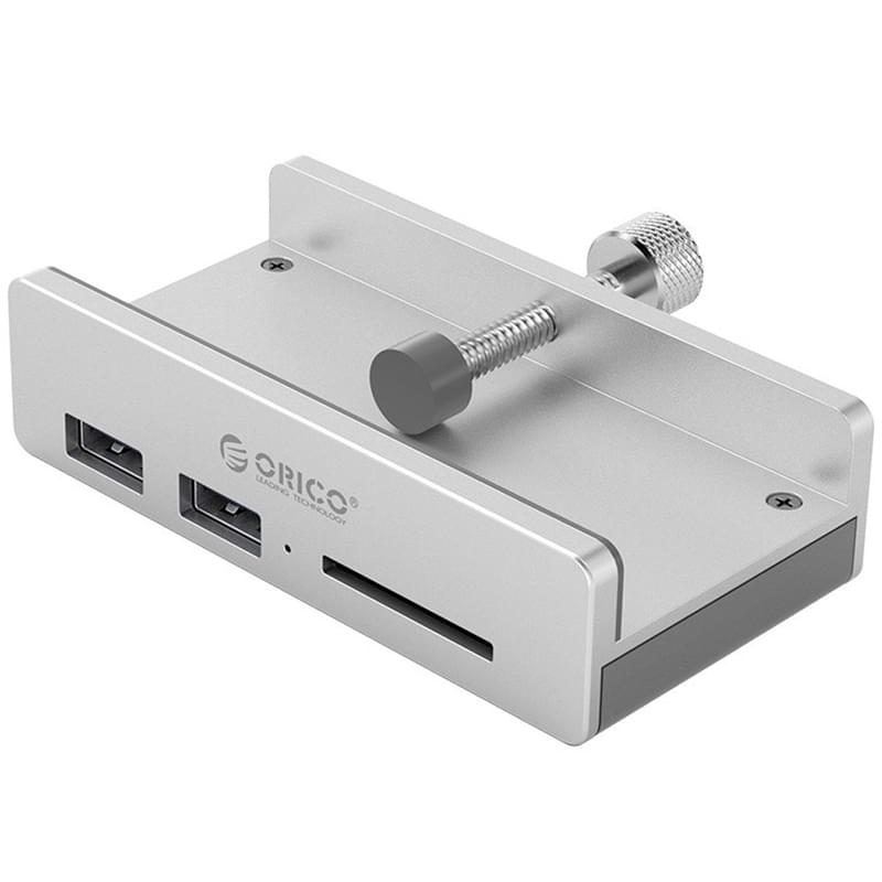 Адаптер USB Hub ORICO to 2*USB 3.0, SD, Silver (MH2AC-U3-SV-BP) - фото #0, Technodom.kz