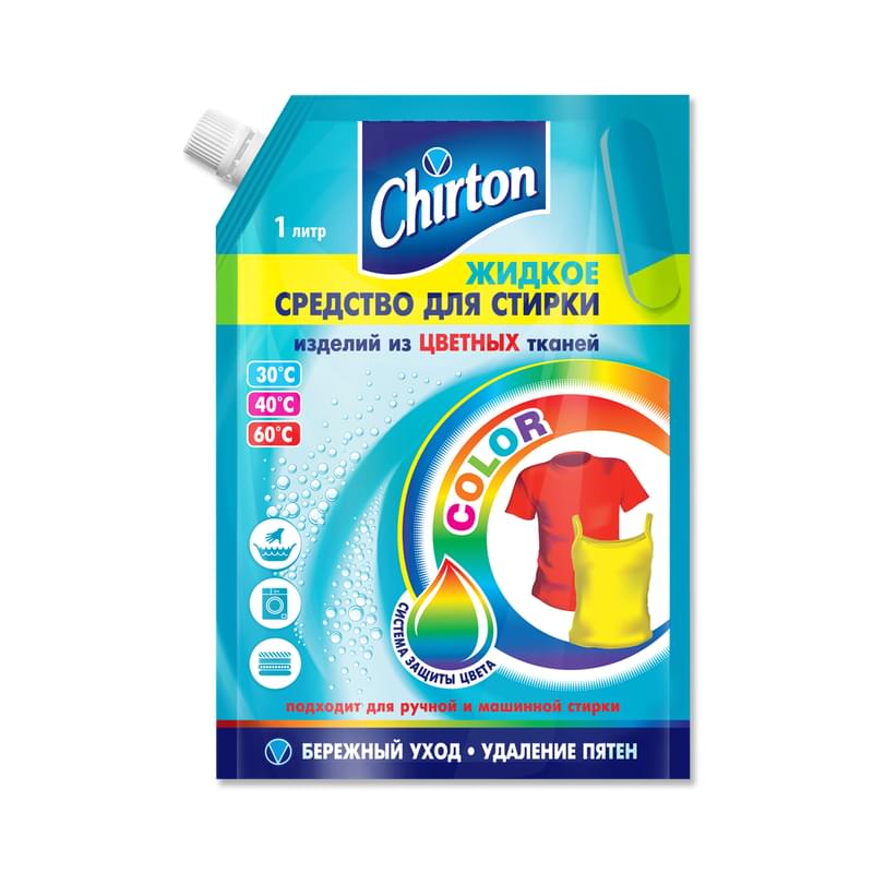 Средство Chirton жидкое для стирки для цветных тканей 1 л - фото #0, Technodom.kz