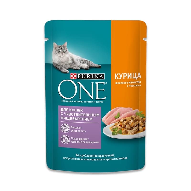 Корм влажный Purina One курица с морковью для кошек 75 г - фото #0, Technodom.kz