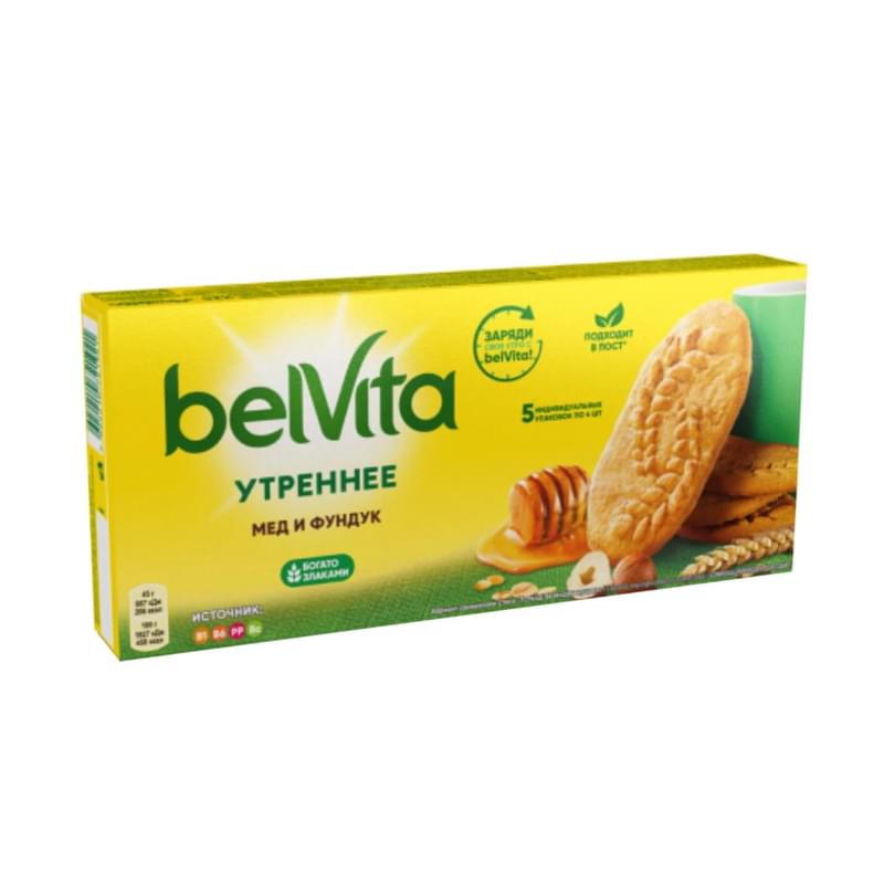 Печенье Belvita утреннее Мёд Фундук 225 г - фото #0, Technodom.kz