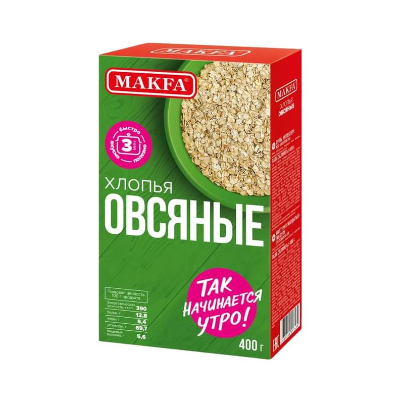 Хлопья Makfа овсяные 400 г - фото #0, Technodom.kz