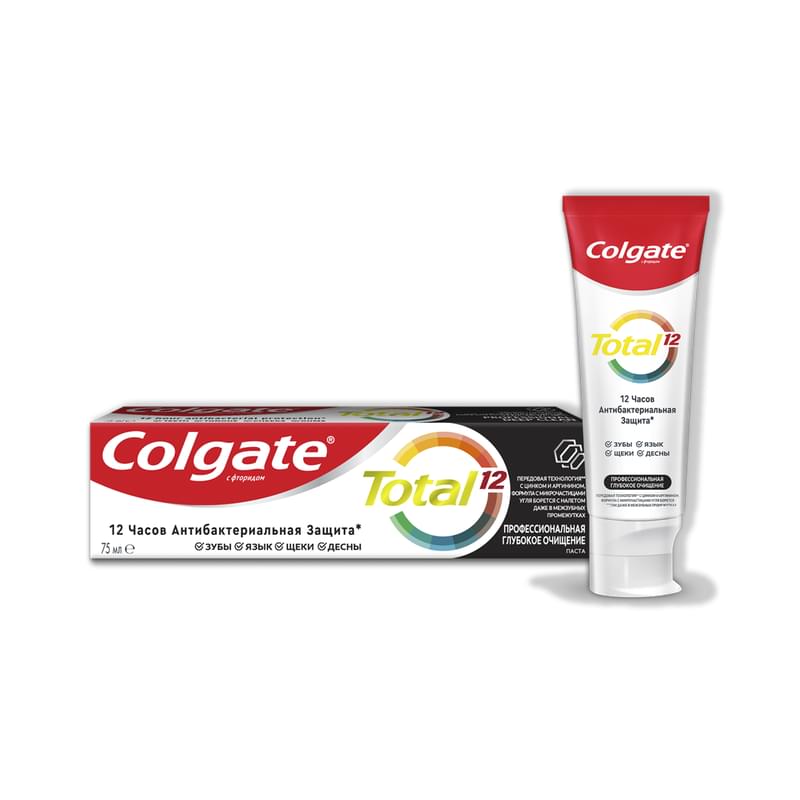 Паста зубная Colgate Total 12 Глубокое Очищение С древесным углем 75 мл - фото #0, Technodom.kz