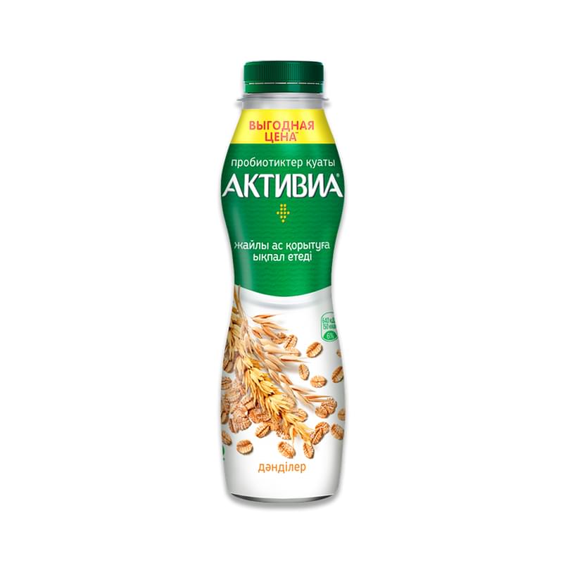 Биойогурт Активиа питьевой отруби-злаки 2.2% 670 г - фото #0, Technodom.kz