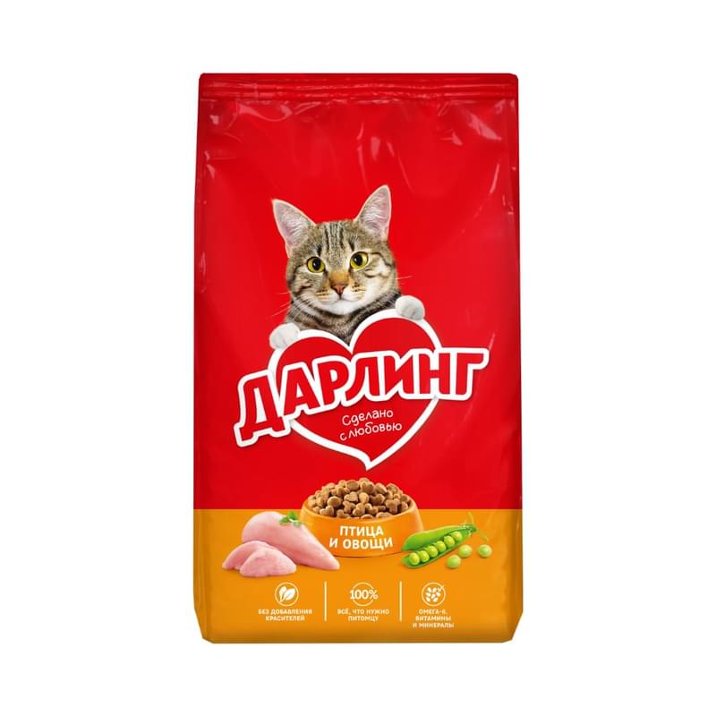 Корм Дарлинг сухой для взрослых кошек птица и овощи 760 г - фото #0, Technodom.kz Корм Дарлинг сухой для взрослых кошек птица и овощи 760 г - фото #0, Technodom.kz