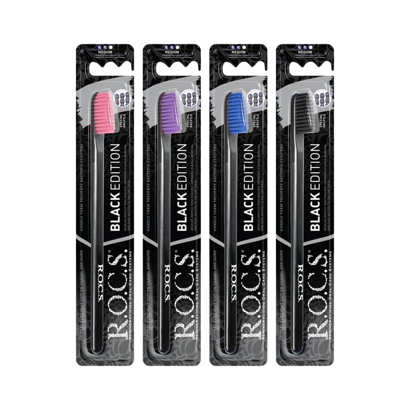 Щетка зубная Rocs Black Edition Classic средняя 1 шт - фото #0, Technodom.kz Щетка зубная Rocs Black Edition Classic средняя 1 шт - фото #0, Technodom.kz
