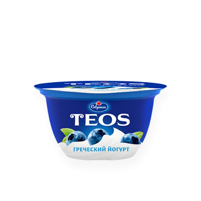 Йогурт Teos греческий черника 2,0% 140 г - фото #0, Technodom.kz