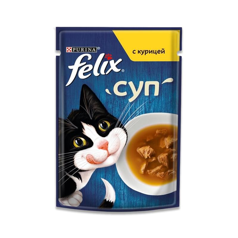 Корм влажный Felix суп с курицей для кошек 48 г - фото #0, Technodom.kz