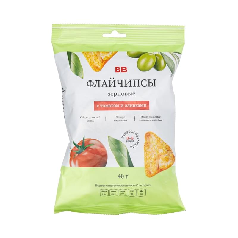 Флайчипсы ВкусВилл зерновые с томатом и оливками 40 г - фото #0, Technodom.kz