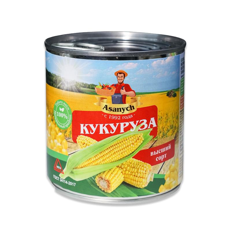 Кукуруза Asanych консервированная ж/б 340 г - фото #0, Technodom.kz