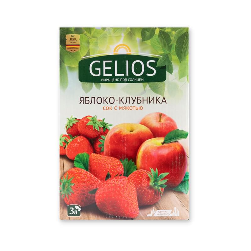 Сок Gelios Яблоко-Клубника прямого отжима 100% 3 л - фото #0, Technodom.kz
