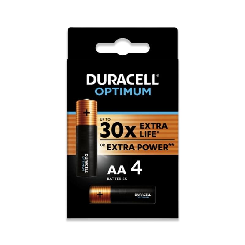 Батарейка Duracell Optimum 1.5V LR6/AA 4 шт - фото #0, Technodom.kz