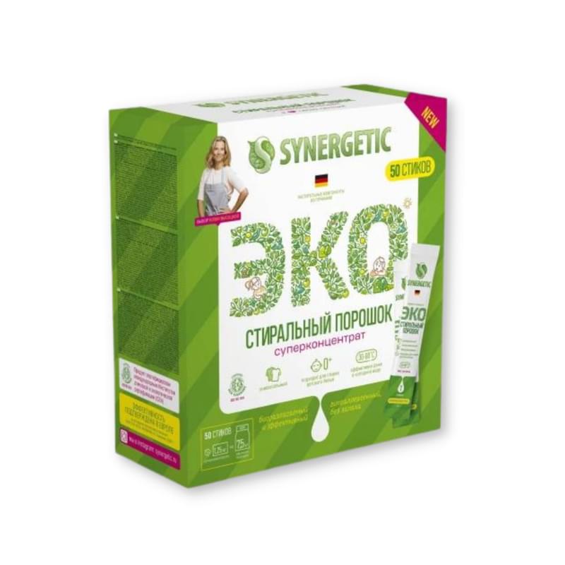 Порошок Synergetic концентрированный универсальный гипоаллергенный для стирки 50 стиков - фото #0, Technodom.kz Порошок Synergetic концентрированный универсальный гипоаллергенный для стирки 50 стиков - фото #0, Technodom.kz