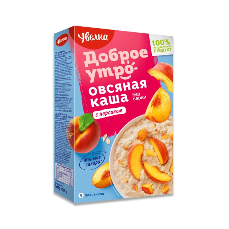 Каша Увелка овсяная с персиком в пакетиках 200 г - фото #0, Technodom.kz Каша Увелка овсяная с персиком в пакетиках 200 г - фото #0, Technodom.kz