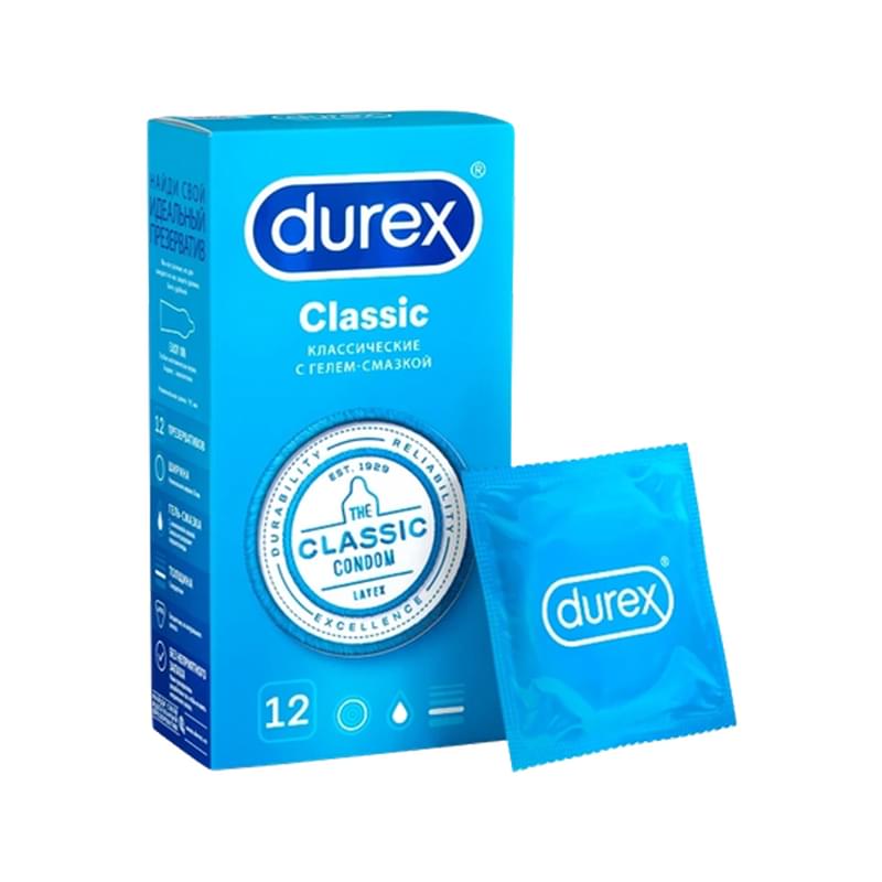 Презервативы Durex Classic гладкие №12 - фото #0, Technodom.kz