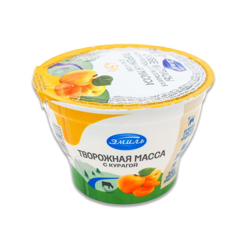 Масса творожная Эмиль с курагой 4.5% 180 г - фото #0, Technodom.kz