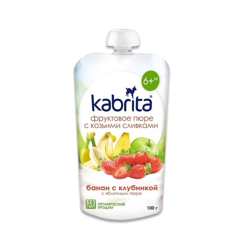 Пюре Kabrita для детей банан, клубника, яблоко с козьими сливками 100 г - фото #0, Technodom.kz Пюре Kabrita для детей банан, клубника, яблоко с козьими сливками 100 г - фото #0, Technodom.kz