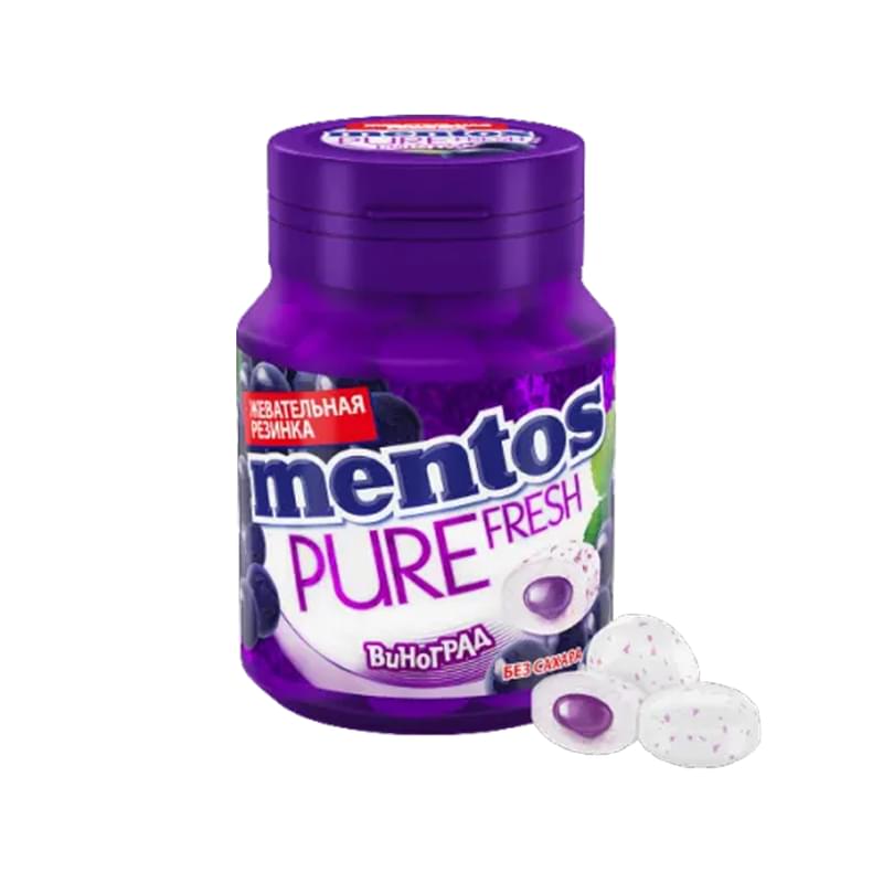 Резинка жевательная Mentos pure fresh виноград 54 г - фото #0, Technodom.kz