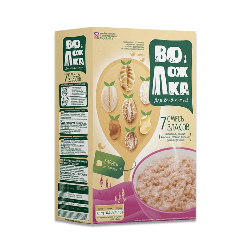 Хлопья Воложка 7 злаков 400 г - фото #0, Technodom.kz Хлопья Воложка 7 злаков 400 г - фото #0, Technodom.kz