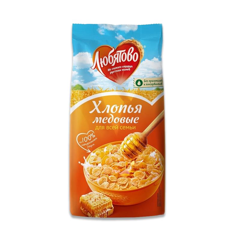 Завтрак Любятово хлопья кукурузные медовые 250 г - фото #0, Technodom.kz