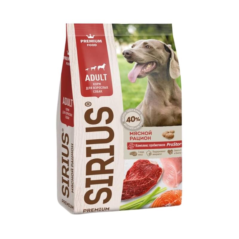 Корм сухой Sirius полнорационный для взрослых собак мясной рацион 2 кг - фото #0, Technodom.kz Корм сухой Sirius полнорационный для взрослых собак мясной рацион 2 кг - фото #0, Technodom.kz