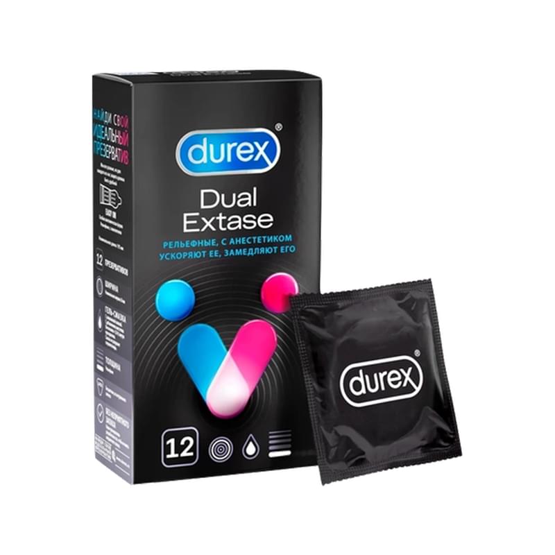 Презервативы Durex Dual extase №12 - фото #0, Technodom.kz