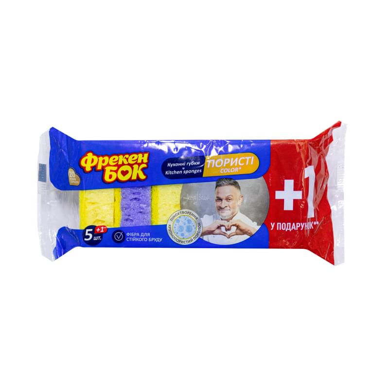 Губка Фрекен Бок Сolor кухонная 5+1 шт - фото #1, Technodom.kz